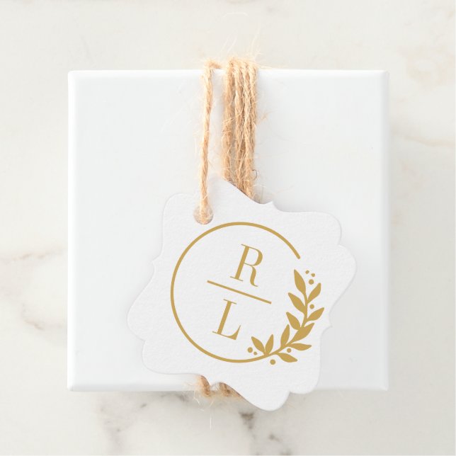 Étiquettes Cadeau Wreath tendance ÉDITABLE COULEUR Mariage Favoriser (En situation)