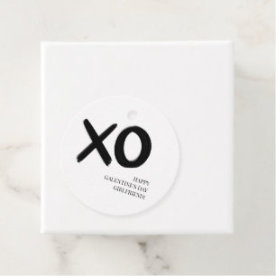 Étiquettes Cadeau XOXO Black and White Simple Bestie Galentine's Day