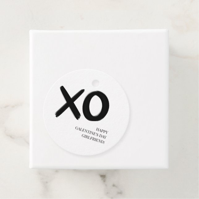 Étiquettes Cadeau XOXO Black and White Simple Bestie Galentine's Day (En situation)