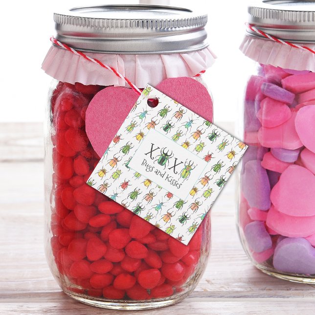 Étiquettes Cadeau XOXO Valentine Buissons et Baisers Lovebug Beetles (Créateur téléchargé)