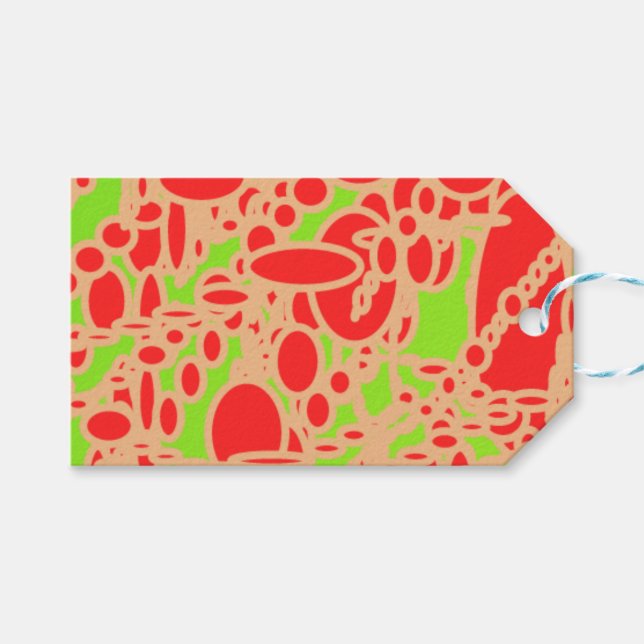 Étiquettes-cadeau yaei red berry barry art abstrait (Devant (Horizontal))