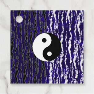Étiquettes Cadeau Yin Yang Blue Tranquillité Zen Energy Chi Party