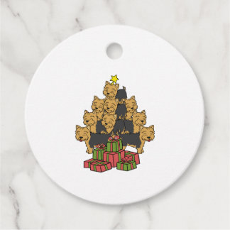 Étiquettes Cadeau Yorkshire Terrier Arbre de Noël
