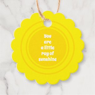 Étiquettes Cadeau You are a little Ray of Sunshine yellow sun custom