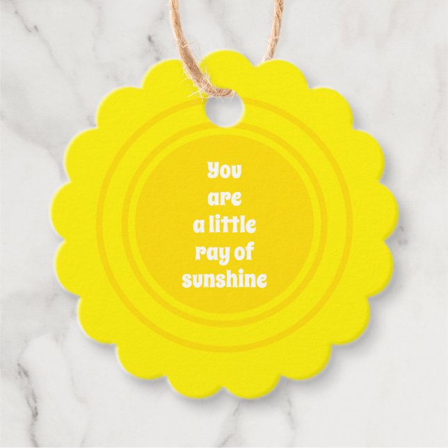 Étiquettes Cadeau You are a little Ray of Sunshine yellow sun custom (Devant)