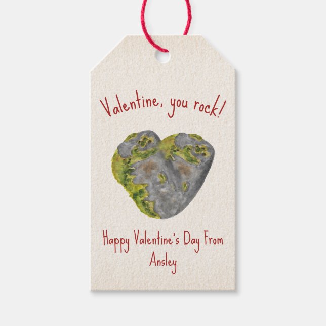 Étiquettes-cadeau You Rock Heart Kids Classroom Valentine (Devant)
