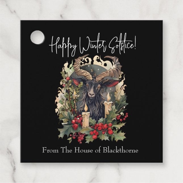 Étiquettes Cadeau Yule de chèvre classique (Devant)