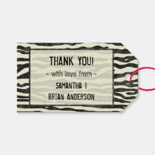 Étiquettes-cadeau Zebra Imprimer Merci Mariage Party Élégante bande