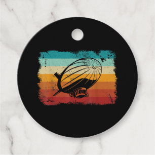 Étiquettes Cadeau Zeppelin Vintage rétro Dirigible Aéronef Zepplin L