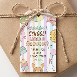 Étiquettes Cadeaux Adieu École Bonjour Rayures d'É