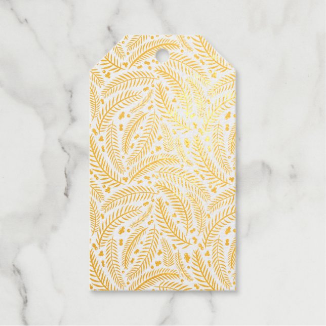 Étiquettes Cadeaux Arbre de pin de Noël à main (Recto)