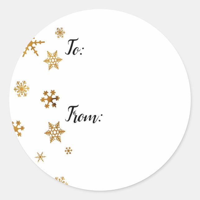 Étiquettes cadeaux avec Faux Gold Foil Ombre Snowf (Devant)