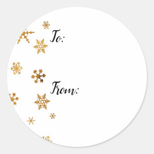 Étiquettes cadeaux avec Faux Gold Foil Ombre Snowf