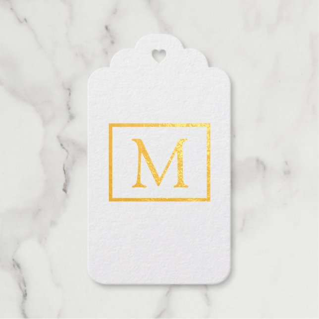 Étiquettes Cadeaux Balise cadeau Monogram Gold Foil (Recto)