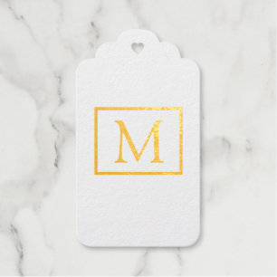 Étiquettes Cadeaux Balise cadeau Monogram Gold Foil