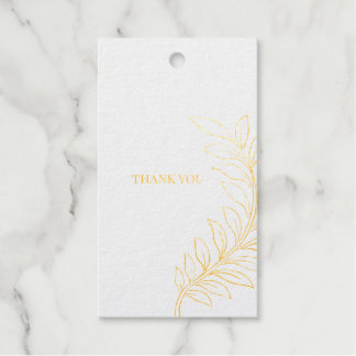 Étiquettes Cadeaux Balise de Merci de feuille d'or