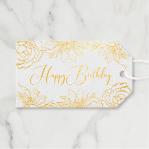 Étiquettes Cadeaux Balises cadeaux Birthday Gold Foil