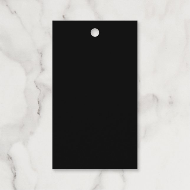 Étiquettes Cadeaux Balises cadeaux personnalisées Rectangle noir (Verso)