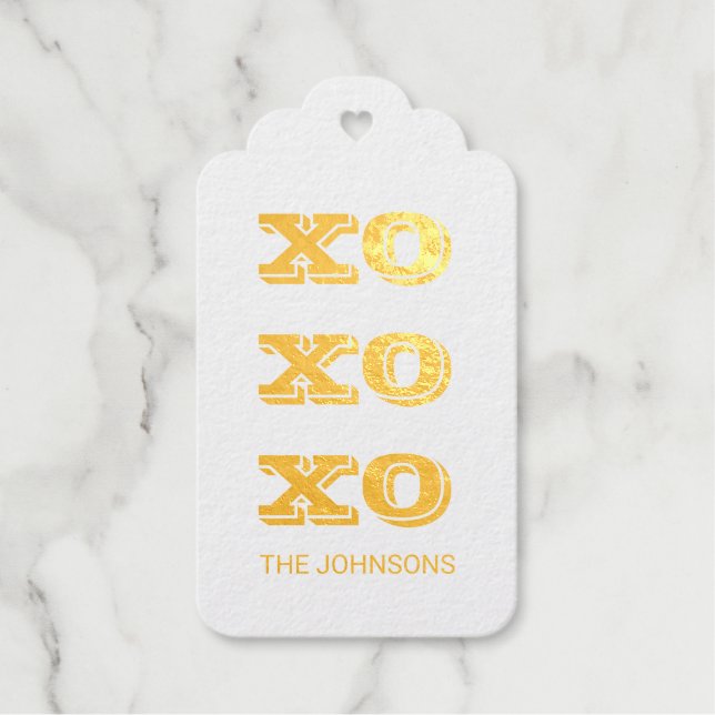 Étiquettes Cadeaux Balises cadeaux XO (Recto)