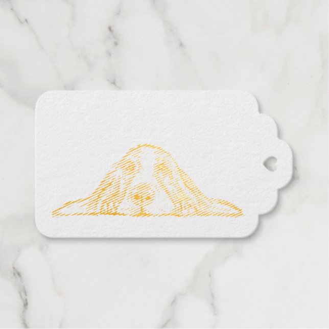 Étiquettes Cadeaux basset blanc (Recto (horizontal))