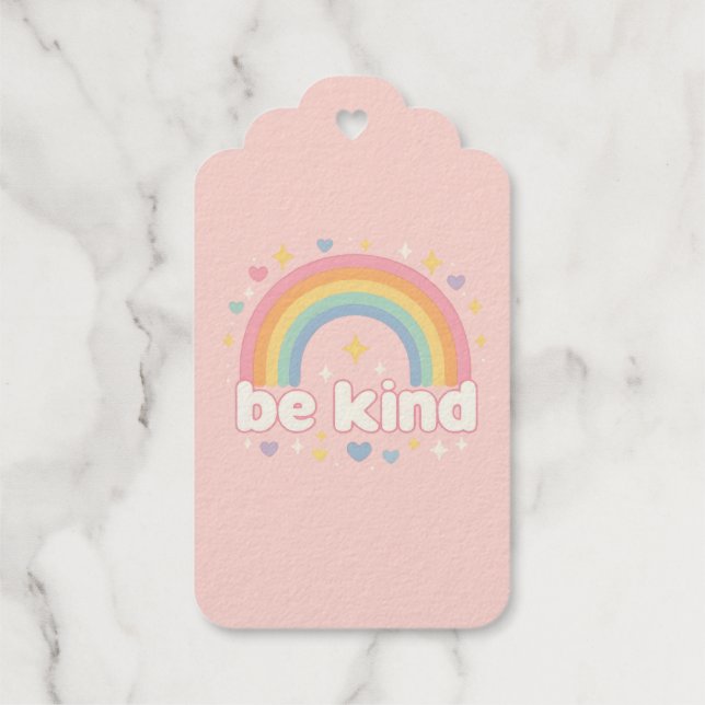 Étiquettes Cadeaux Be Kind - Rainbow Pastel Positivity (Verso)