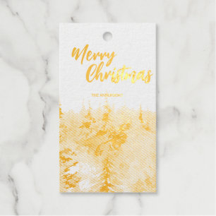 Étiquettes Cadeaux Bleu Moderne Merry xmas arbres forêt pludeer