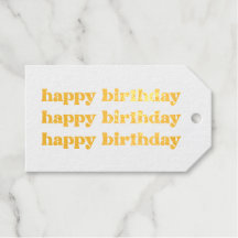 Boho Retro Joyeux cadeau d'anniversaire Tag Gold F
