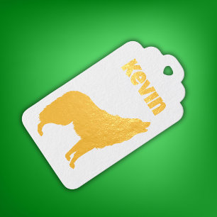 Étiquettes Cadeaux Camo vert moderne noir Wolf Silhouette Monogramme