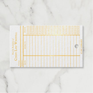 Étiquettes Cadeaux Carte de bibliothèque personnalisée - École vintag