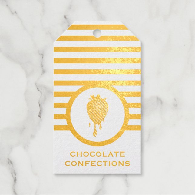 Étiquettes Cadeaux Carte de visite Fraise Chocolat Fo (Recto)