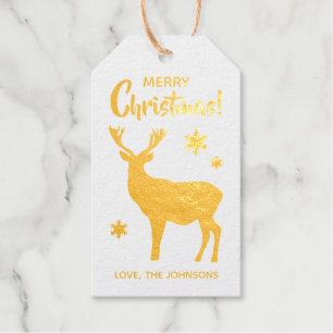Étiquettes Cadeaux Cher élégante silhouette simple Joyeux Noël