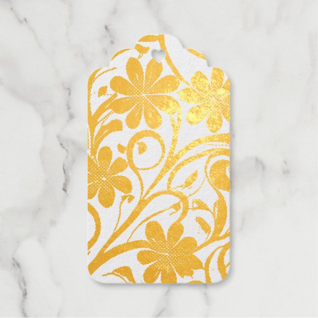 Étiquettes Cadeaux Conception florale vierge personnalisée (Recto)