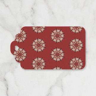 Étiquettes Cadeaux Dark red and white Norwegian Rosemaling floral 