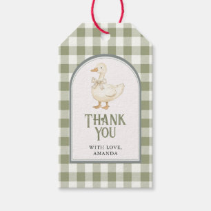 Étiquettes cadeaux de Baby shower d'oie verte vint