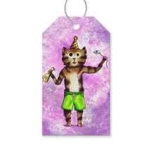 Étiquettes cadeaux de chat Party