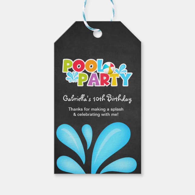 Étiquettes cadeaux de Merci Big Splash Party (Devant)