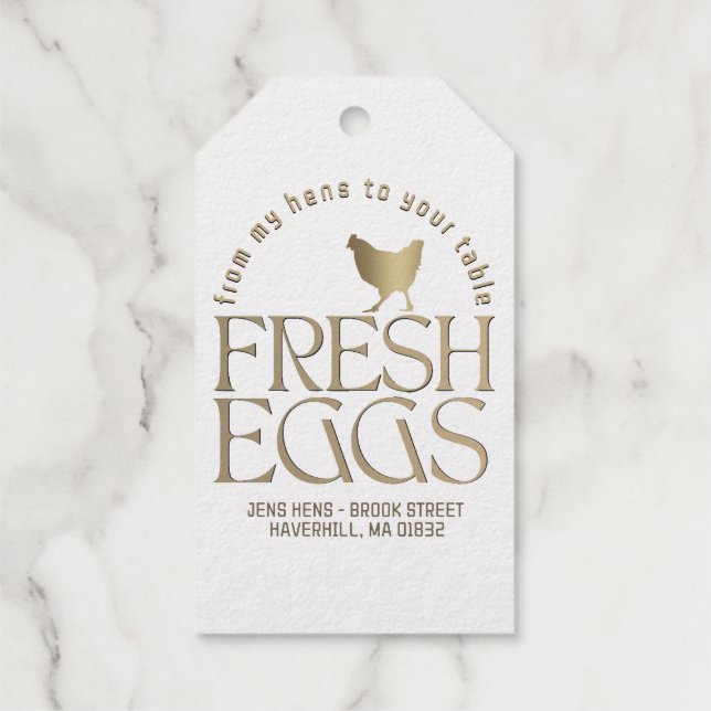 Étiquettes Cadeaux De mes poules à votre table OEUFS FRAIS (Verso)