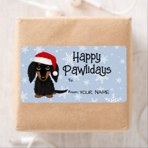 Étiquettes cadeaux de Noël Dachshund Chien LonghEI