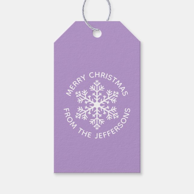 Étiquettes cadeaux de Noël de Flambeau de neige po (Devant)