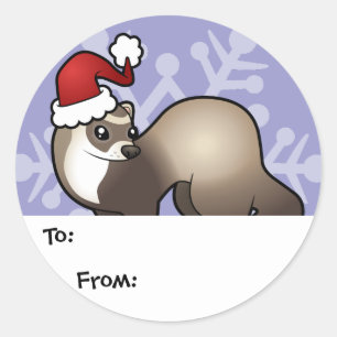Étiquettes cadeaux de Noël Ferret