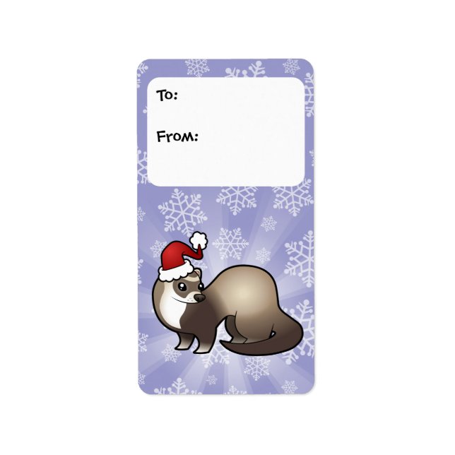 Étiquettes cadeaux de Noël Ferret (Devant)