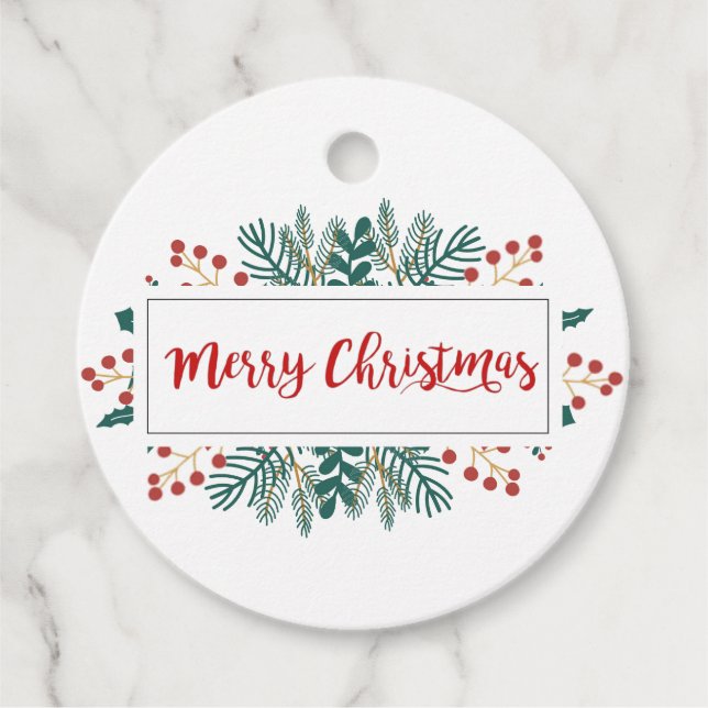 Étiquettes cadeaux de Noël | Joyeux script de Noël (Devant)
