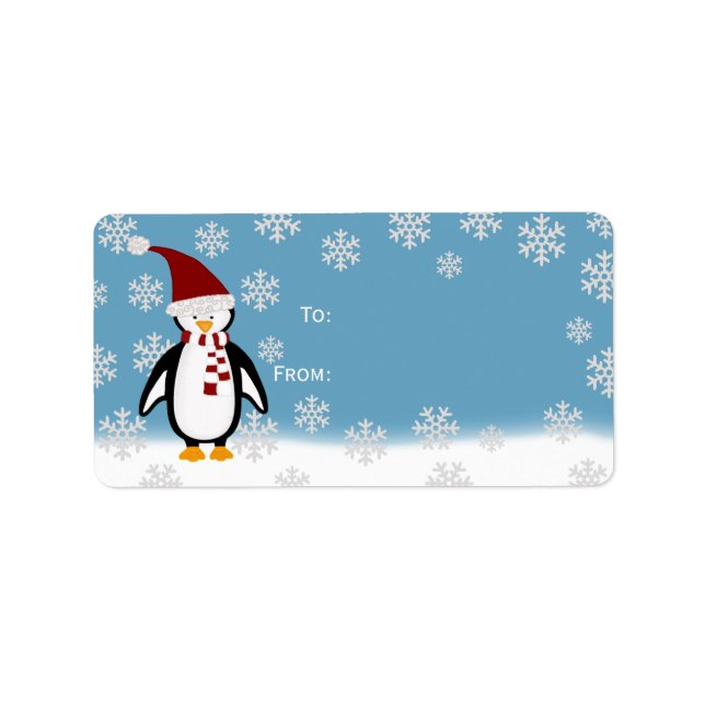 Étiquettes cadeaux de Noël Penguin (Devant)