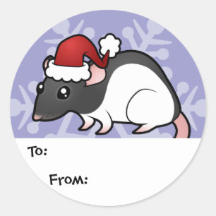 Étiquettes cadeaux de Noël Rat