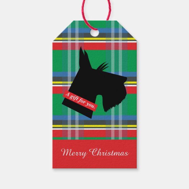 Étiquettes cadeaux de Noël Scottie (Devant)