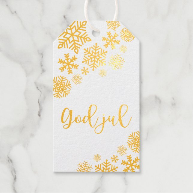Étiquettes Cadeaux Dieu juil, norvégien et suédois Joyeux Noël (Recto)