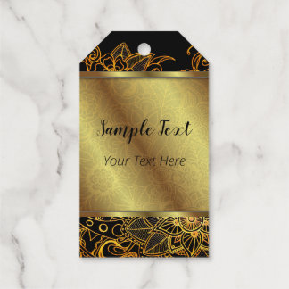 Étiquettes Cadeaux Doodle Floral Gold G523