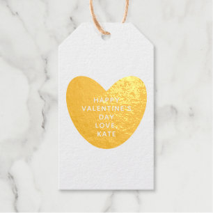 Étiquettes Cadeaux Elégant coeur d'or mignon coutume Saint Valentin