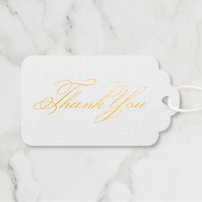 Étiquettes Cadeaux Élégant Merci classique de calligraphie (Recto (horizontal))
