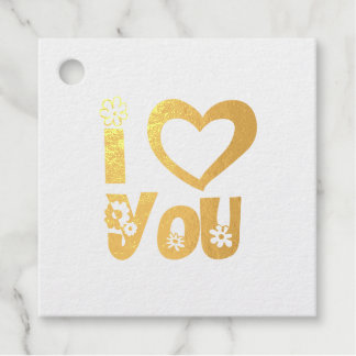 Étiquettes Cadeaux Élégantes "Je T'Aime" avec Feui